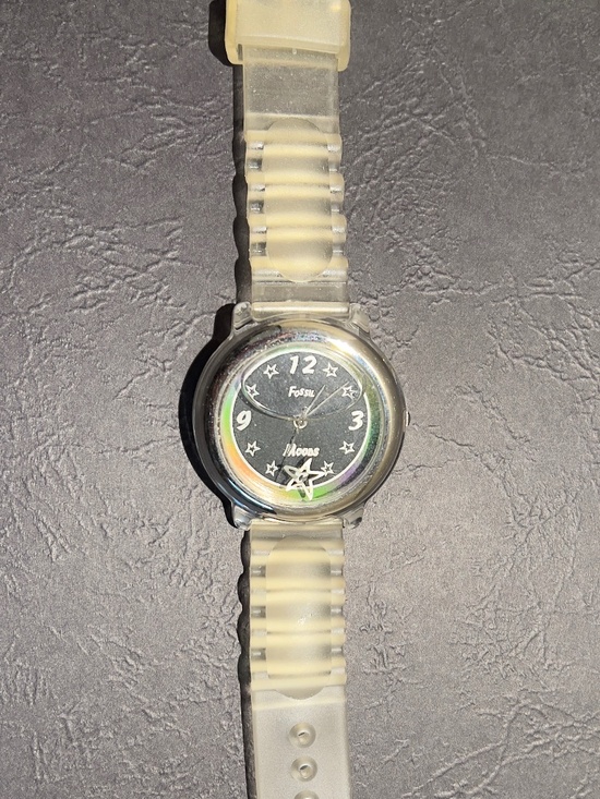 FOSSIL MOOD WATCH VINTAGE (new/never worn) ORIGINAL BOX, NEW BATTERY RUBBER BAND main image 2